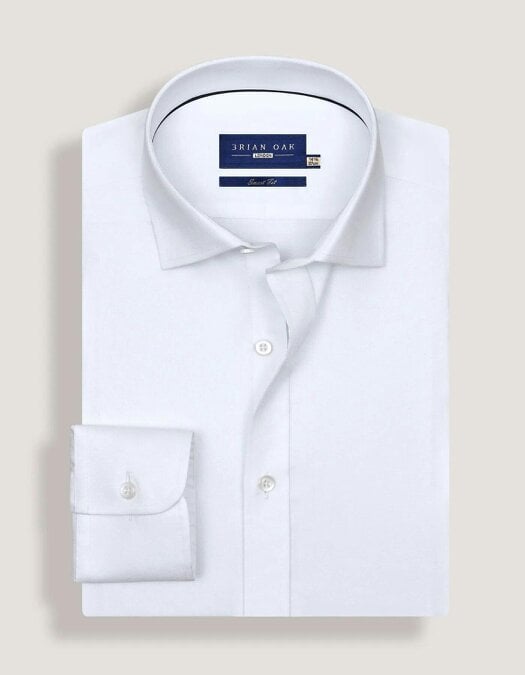 Men's White Self Textured Formal Shirt