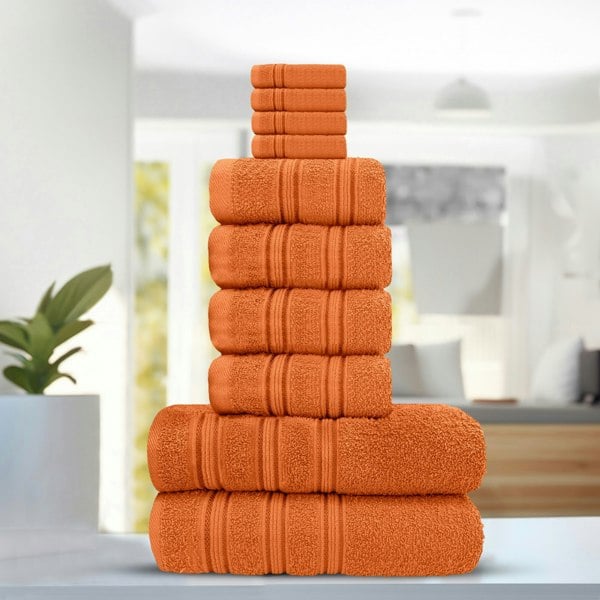 Velosso Luxury Everyday 100% Cotton Towels - Super Absorbant and Soft - Orange