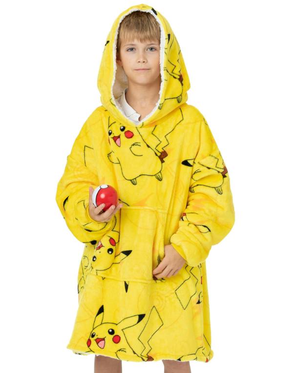 Pokemon Unisex Kids Yellow Pikachu Blanket Hoodie (One Size)