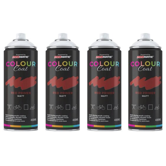 Colour Coat 4X Red Primer Matt Spray Paint 400ml