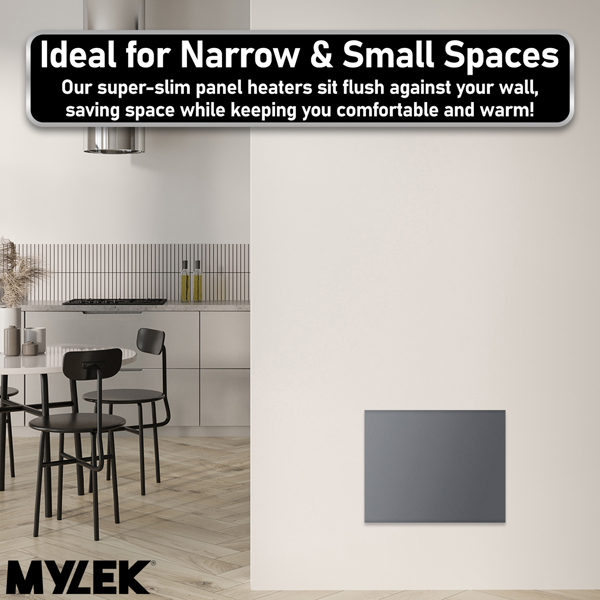 MYLEK Panel Space Heater 500W Eco Smart WiFi App Radiator Electric Slim Low Energy IPX4 rated