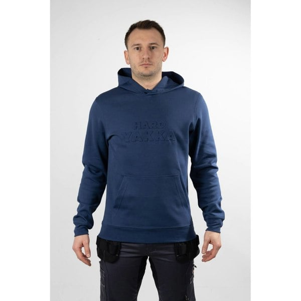 Hard Yakka Embossed Pullover Cotton Men's Purple Hooded Sweatshirt
