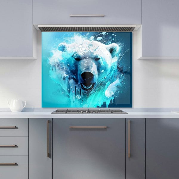 Warren Reed - Designer Polar Bear Face Splashart Kitchen Splashback