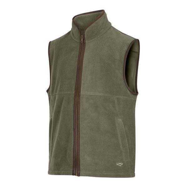 Hoggs of Fife Stenton technical fleece gilet in lovat, practical mid layer for beating and gamekeeping