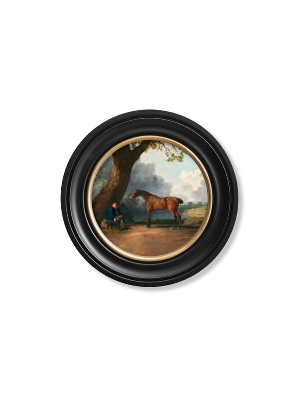 Exceptional Art c.1763 George Stubb's Horse and Groom - Round Frame - 44 x 44cm - Oxford Round