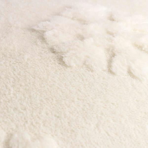 Furn Faux Fur Snowflake Cushion Cover - Snow White - 