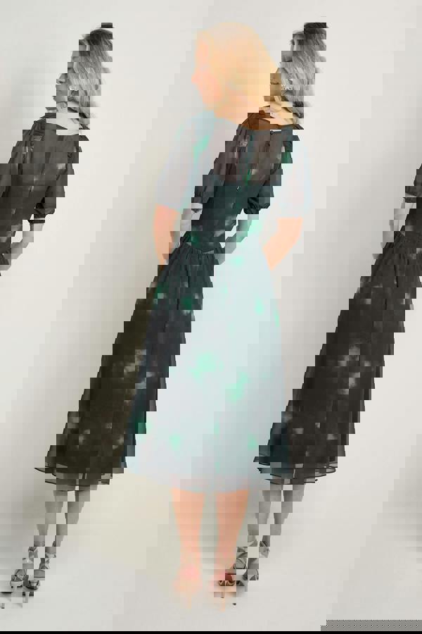 GWD Calla Green Printed Midi Dress