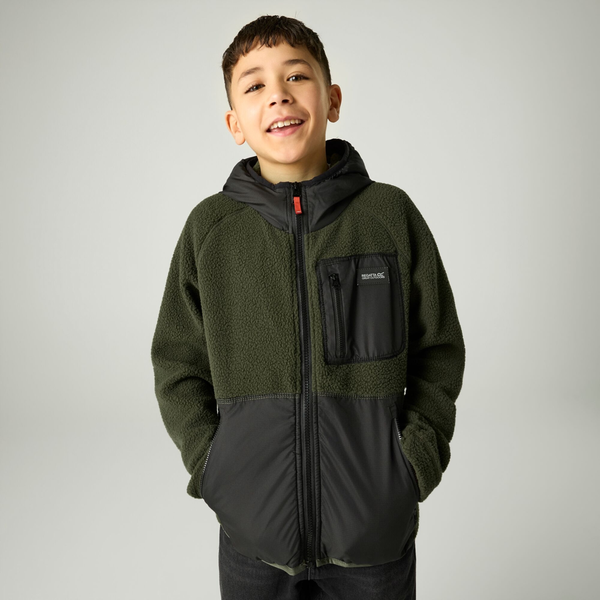Regatta Kids Munro Hybrid Jacket - Dark Khaki/Black