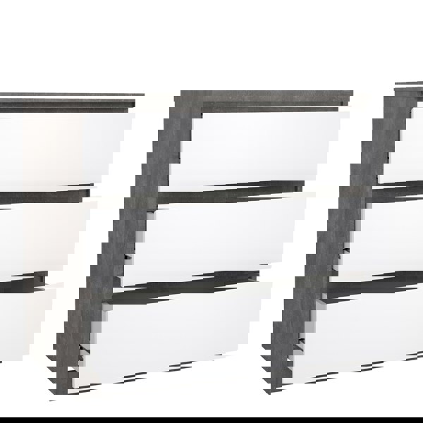 Furniture To Go Naia Chest of 3 Drawers in Concrete and White High Gloss
