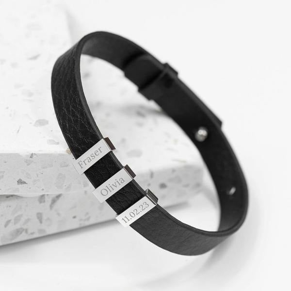 Personalised Men's Tag Leather Bracelet - main product image