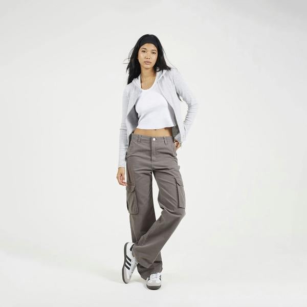 Brave Soul Grey Long Sleeve Zip Through Hoodie Top - Grey Image 3