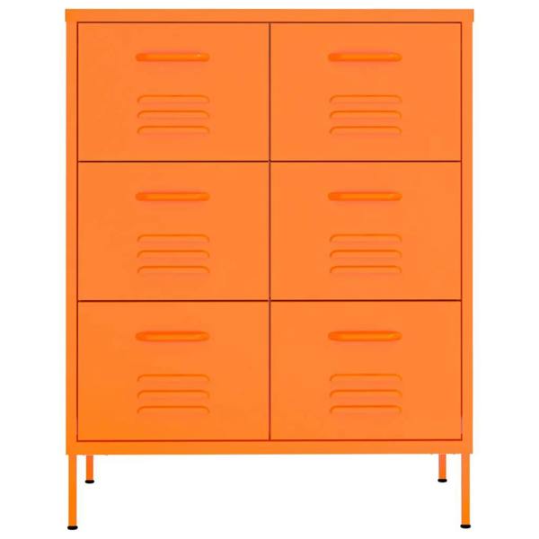 Berkfield Drawer Cabinet Orange 80x35x101.5 cm Steel