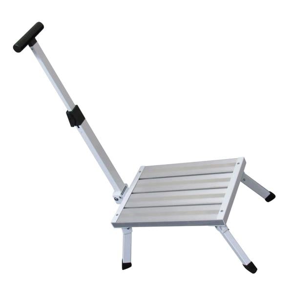 Large Aluminium Single Folding Step with Handrail (Caravan Motorhome Collapsible Foldable Platform)