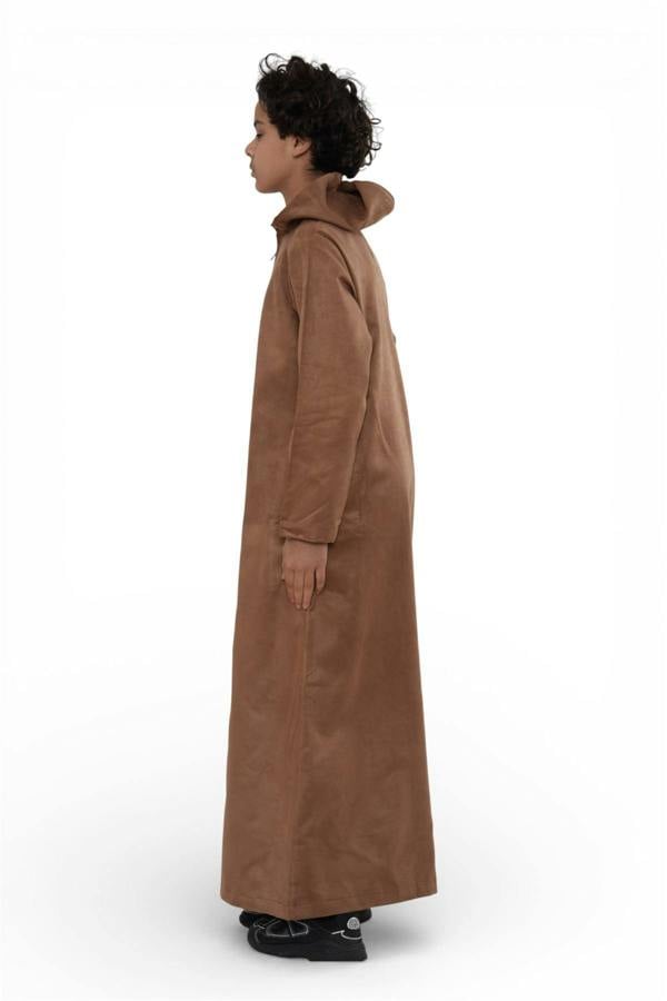 Infinity Leather Kids Boys Hooded Eid Moroccan Jubba Robe Ramadan Eid Thobe - K-HM12