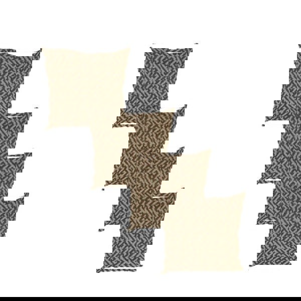 Eden brown pattern geometry coffee table storage Footstool Pouffe - ISTOOLS