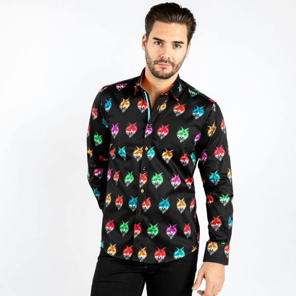 FOXES BEJEWELED PRINT SHIRT - Premium Men's Patterned Shirt by Claudio Lugli | Bold Design, Tailored Fit, Best Printed Shirts