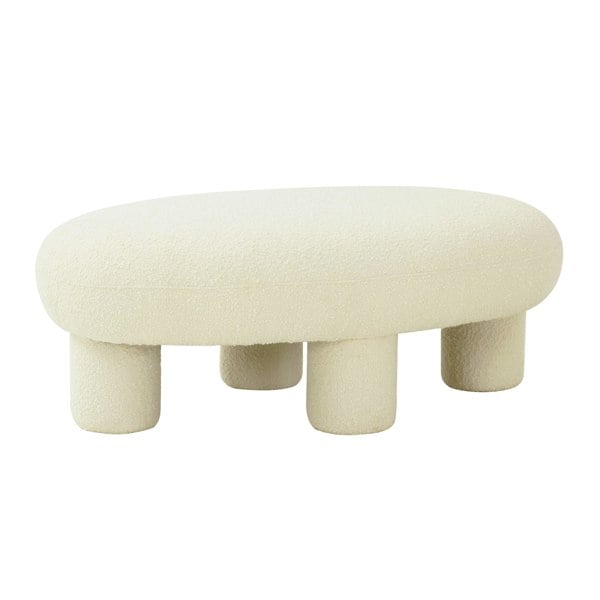 Furniture Edit Discus Boucle Ottoman Bench Footstool