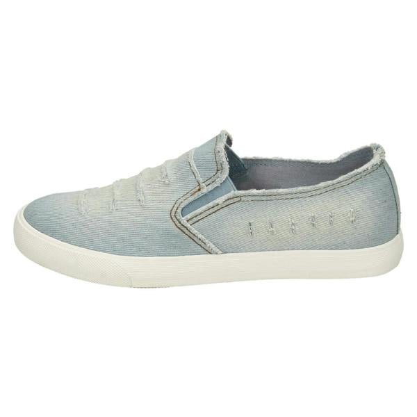 Spot On Ladies Spot On Distressed Denim Slip On Pumps