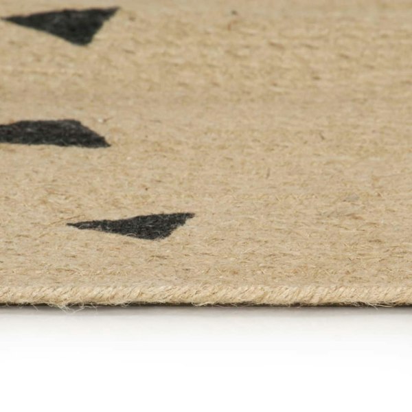 Berkfield Handmade Rug Jute with Triangle Print 150 cm