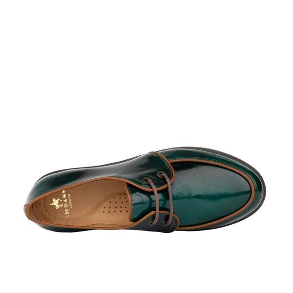 Embassy London Kiss - Green - Women's patent leather lace up shoe
