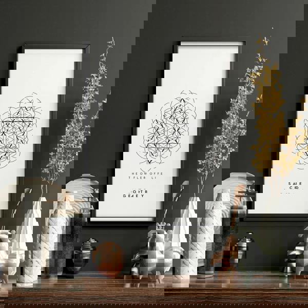 Canvas Pictures For Living Room | Set of 3 Sacred Geometry Wall art Prints