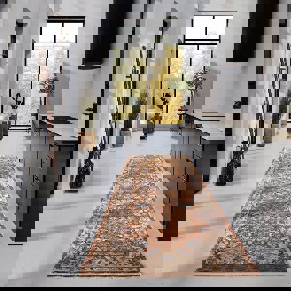 The Rugs Short-Pile Oriental Bordered Design Rug