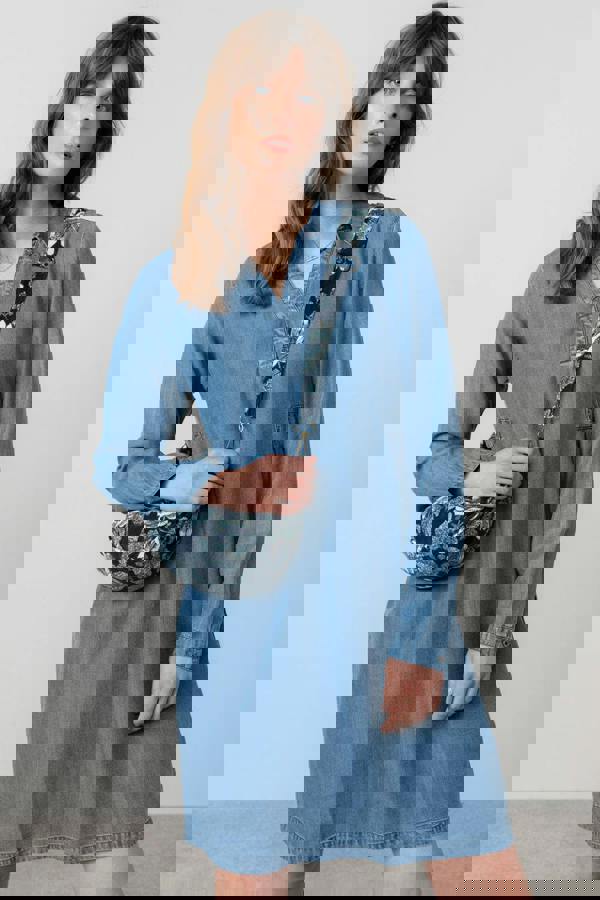 Lily & Me Harvest Print Cord Crossbody Bag Navy