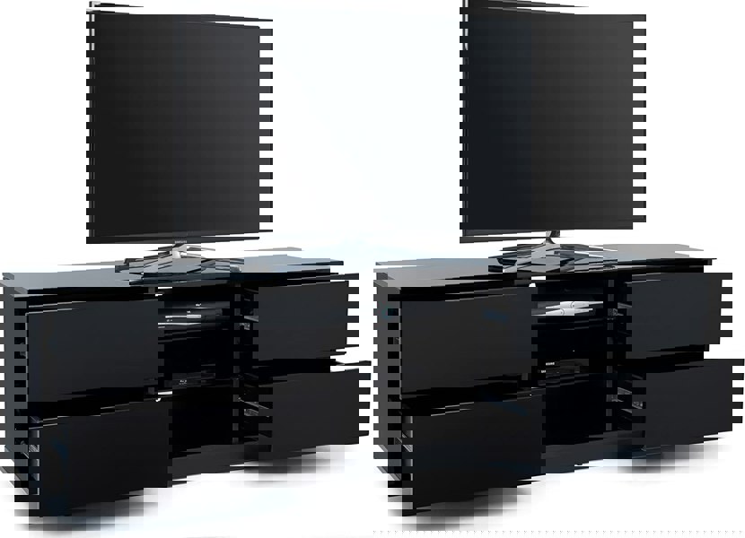 Centurion Supports AVITUS High Gloss Black with 4-Black Drawers for 32"-65" LED/OLED/LCD TV Cabinet - FULLY ASSEMBLED
