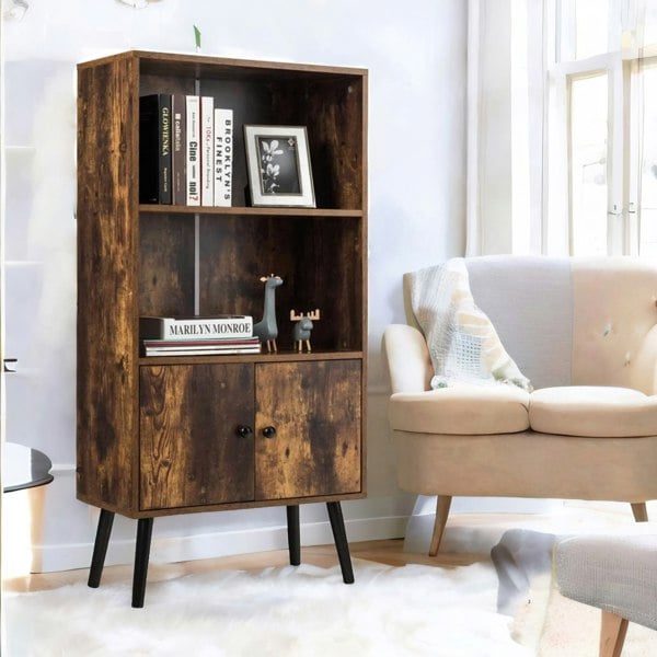 Rafaelo Mobilia 2 Tier Bookcase With Cupboard