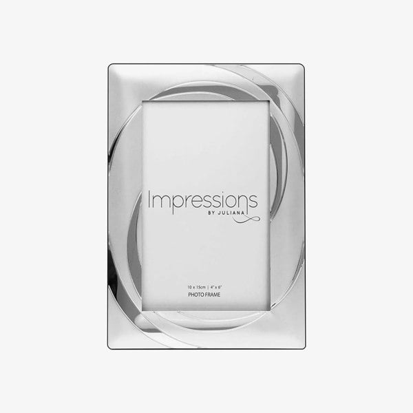 T. H. Baker Impressions Silverplated Two Tone Swirl Pattern 4x6 Inch Photo Frame FS100746