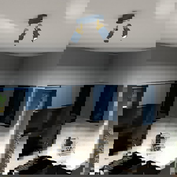 Milagro Ceiling Lamp Joker Navy Blue/Gold 3XGU11