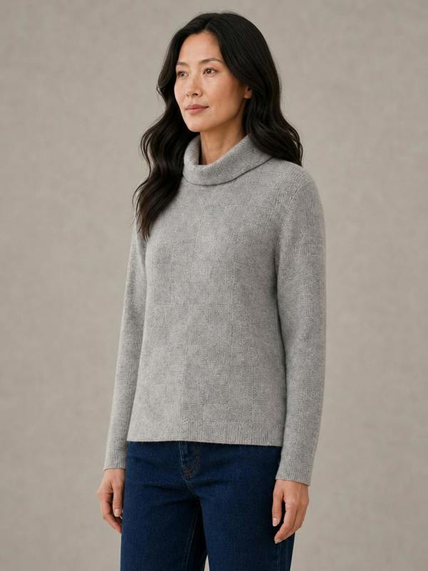 VIZ-A-VIZ Basket Weave Cowl Neck Jumper