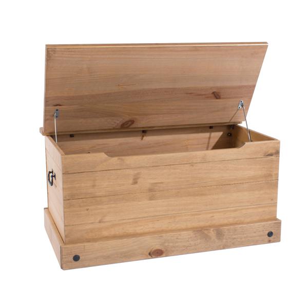 Core Products Corona Bedroom Storage Trunk Chest, Waxed Pine