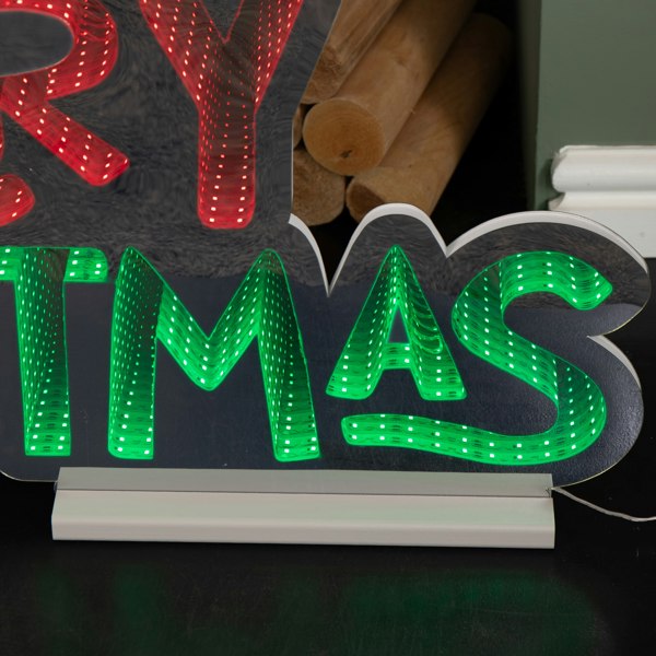 Samuel Alexander 1m Light up Merry Christmas Infinity Light Decoration with Red and Green LEDs