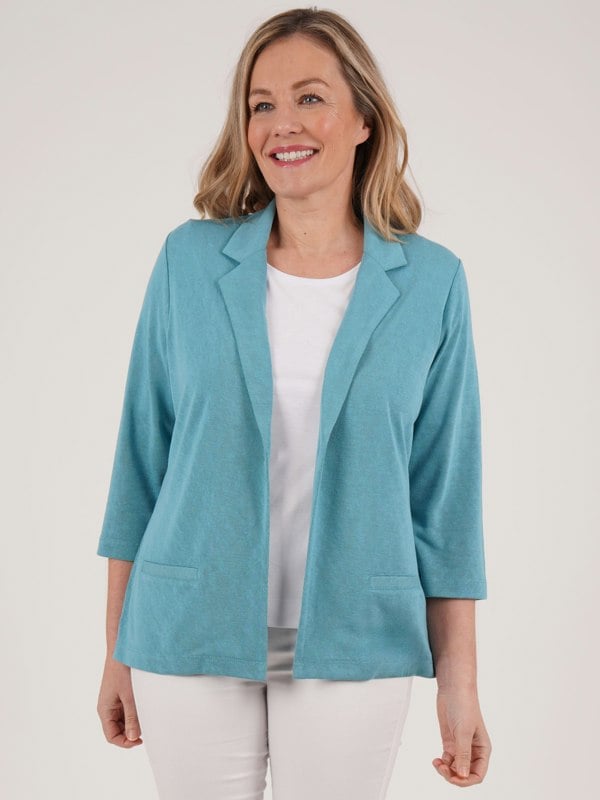 PennyPlain Front Button Jacket - Sea Green