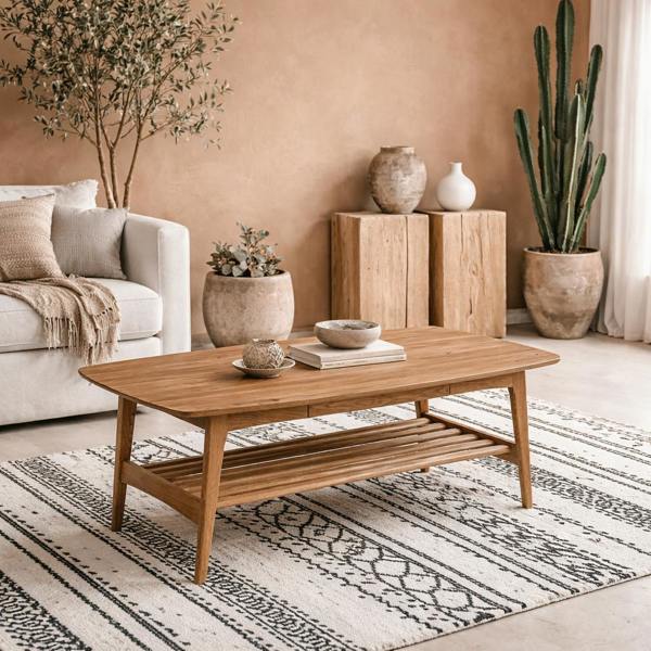Wyld Haus Featherwood Natural Oak Wood Coffee Table