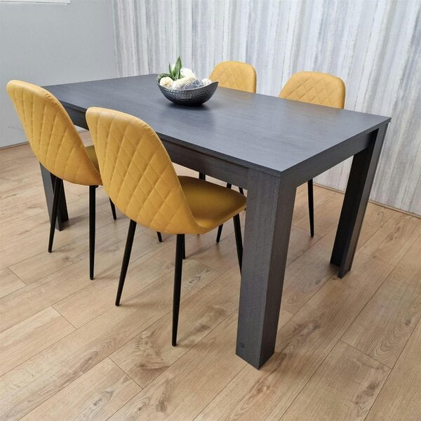 Kosy Koala Dining Table and 4 Chairs Modern Dining Table Set With 4 Mustard Gem Chairs Dining Room Furniture