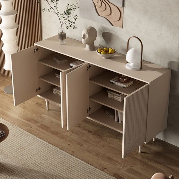 Admon Sideboard, Cream with living room with sideboard