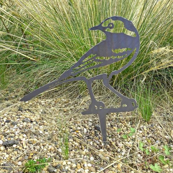 Ferncrest Trading Steel Wagtail Bird Silhouette Garden Stake Ornament