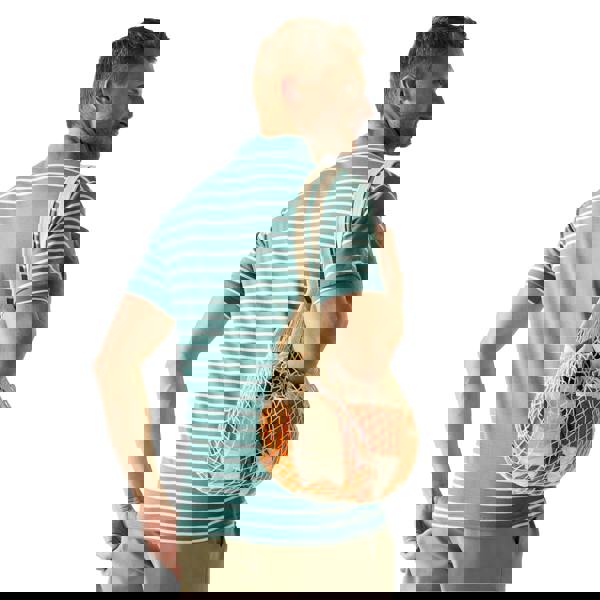 Regatta Mens Tiver Striped Polo Shirt - Arctic/White - 