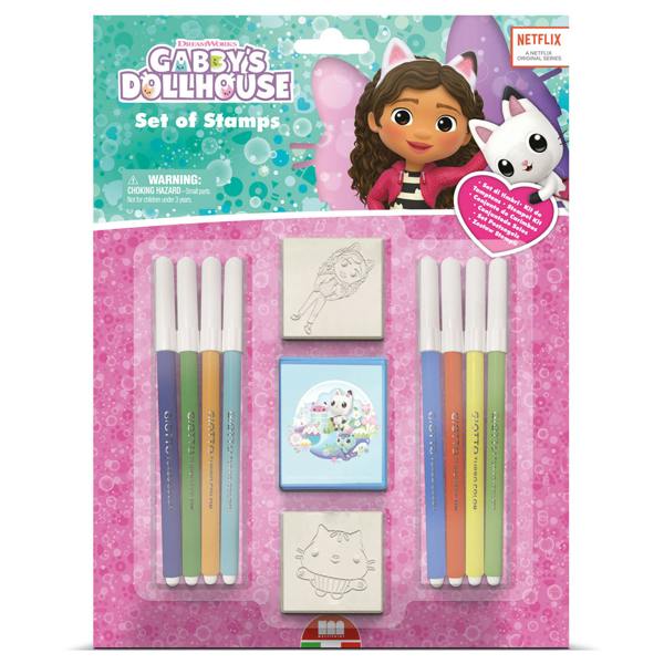 Gabby’s Dollhouse Blister Pack 2 Stamps – Kids Craft & Stationery Set