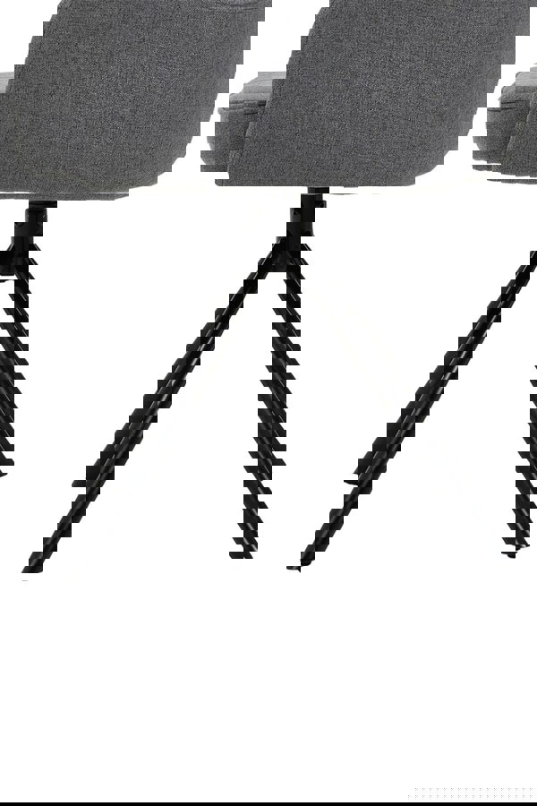 Living and Home Grey Linen Modern Swivel Chair with Black Legs