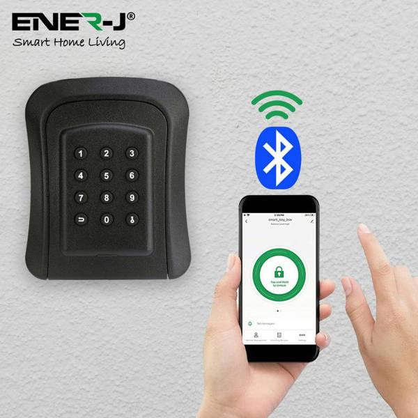 ENER-J Smart Key Lock Box, Smart Key Cabinet, Bluetooth App-Controlled, IP45 Rated, Sturdy and Reliable