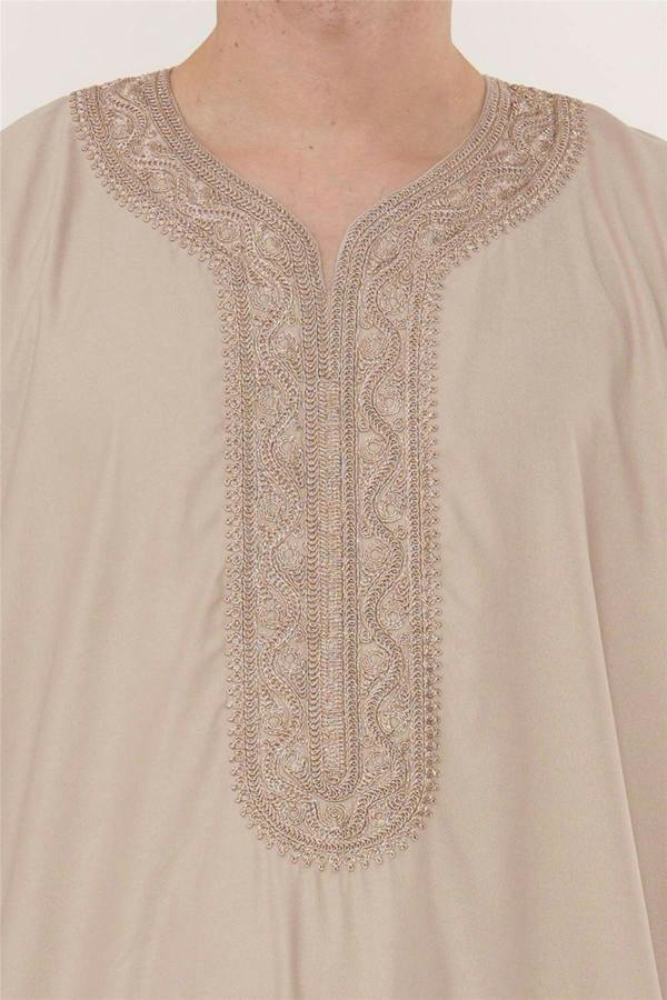 Infinity Leather Men's Moroccan Thobe Robe Djellaba Gandoura Eid Jubba- HM66