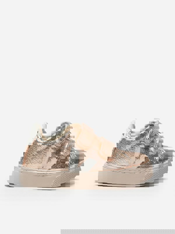 Veja Girls Small Esplar Velcro Trainers in Gold