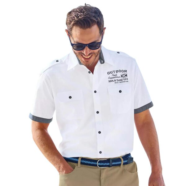 Atlas For Men Mens Pilot Style Shirt - White