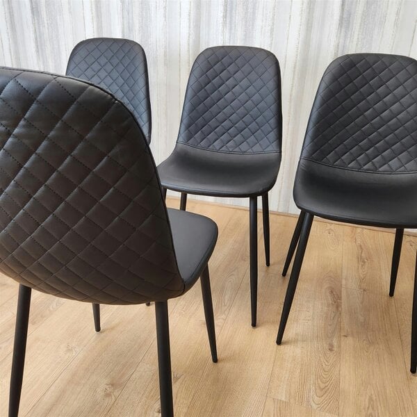Kosy Koala Dining Chairs Set of 4 Black Leather Kitchen Chairs