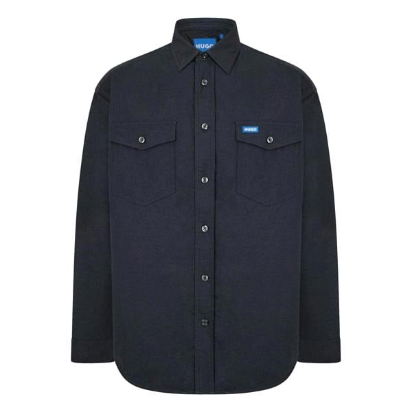 Hugo Mens Ebad Long-Sleeved Overshirt - Black - 