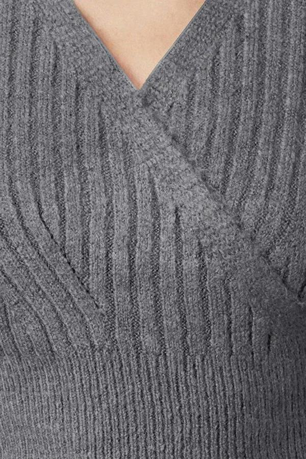 WOVCOR Crop Soft Textured Double Breasted Knit Sweater