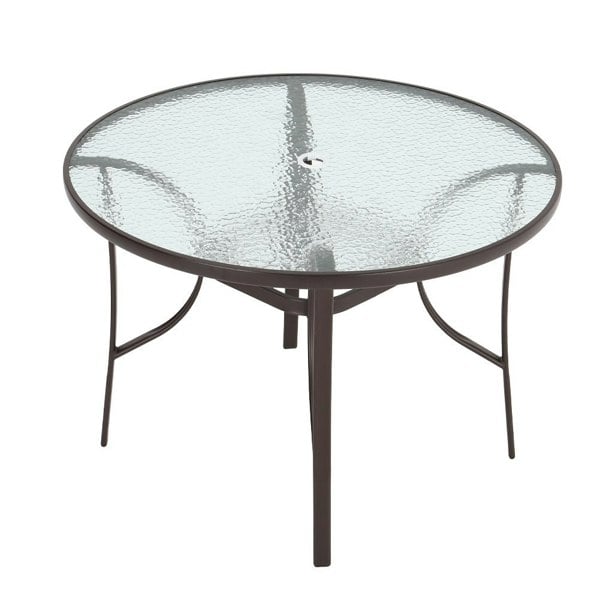 Garden Ripple Round Table With Umbrella Hole Or 4/6 Stacking Chairs GARDEN DINING SETS Living and Home Only Brown Table